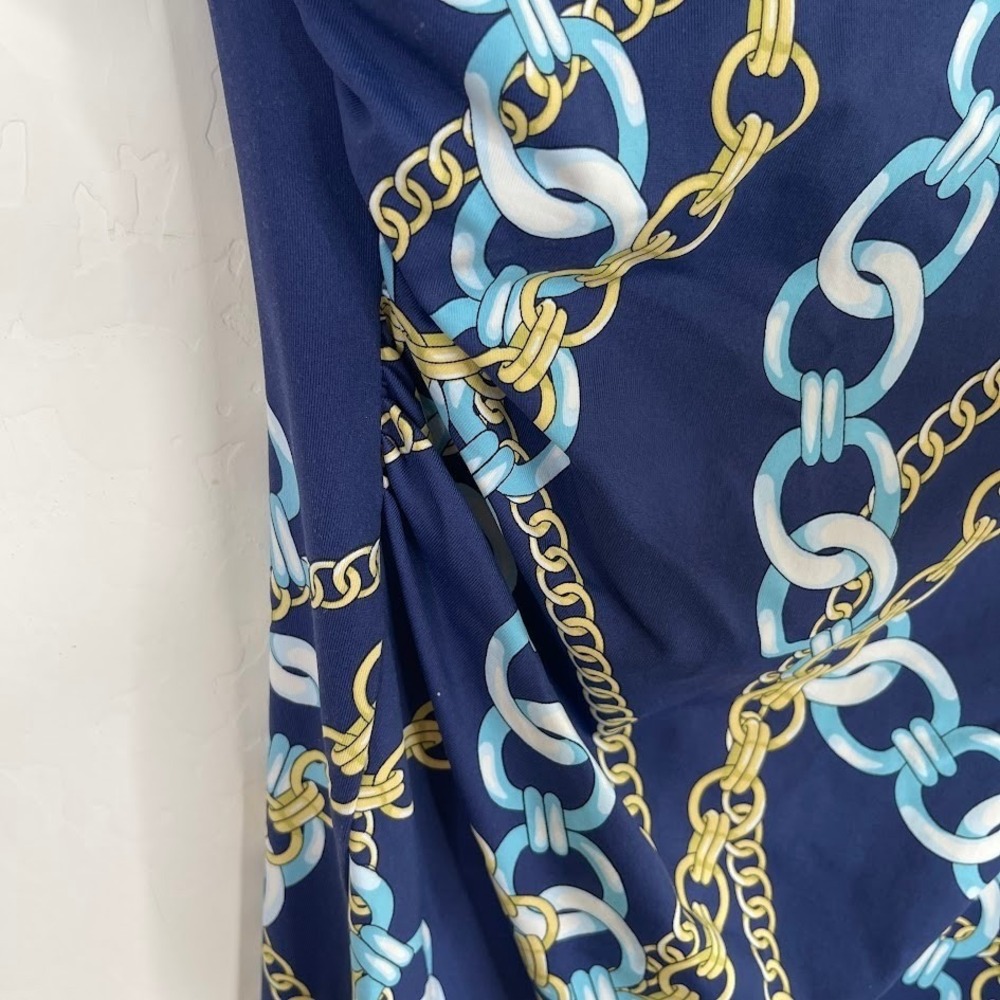 NEW J McLaughlin Catalina Cloth Chain Print Sheath‎ Dress Preppy Coastal Size M - Picture 6 of 12